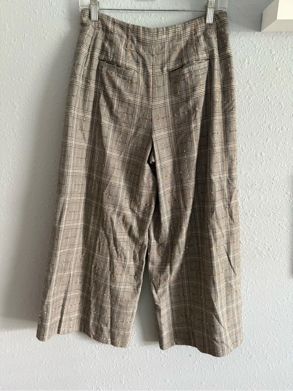Anthropologie Roma Plaid Chenille Trousers size 2